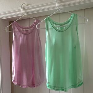 All in Motion Pink and Green Tank Tops